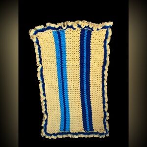 53” x 50” Handmade Crochet Afghan w/ Scalloped Edge